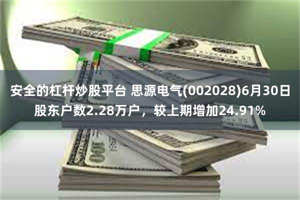 安全的杠杆炒股平台 思源电气(002028)6月30日股东户数2.28万户，较上期增加24.91%