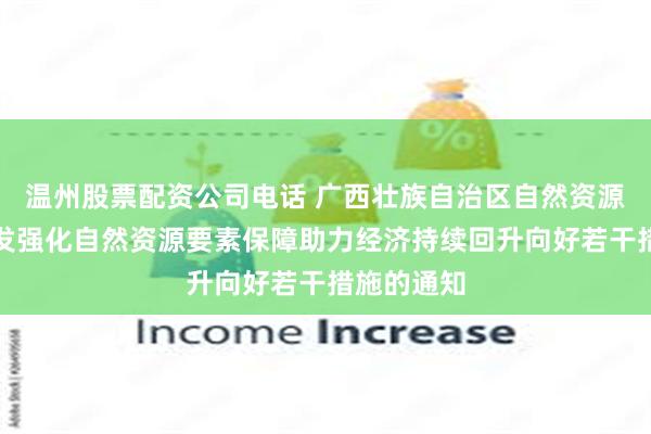 温州股票配资公司电话 广西壮族自治区自然资源厅关于印发强化自然资源要素保障助力经济持续回升向好若干措施的通知